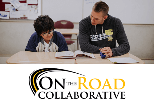 On the Road Collaborative Logo with image of a student and a teacher.