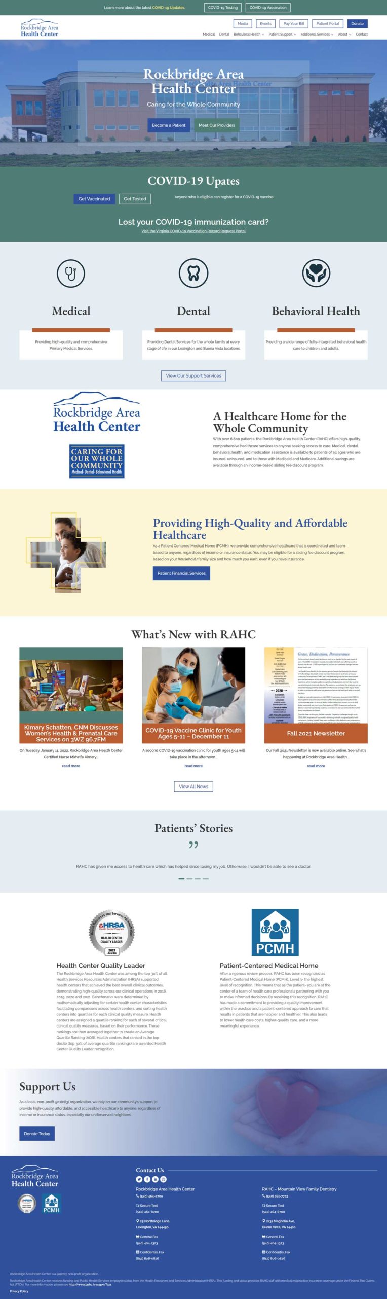 Rockbridge Area Health Center homepage