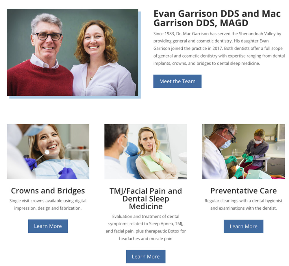 Screen Capture of Garrison Family Dentistry