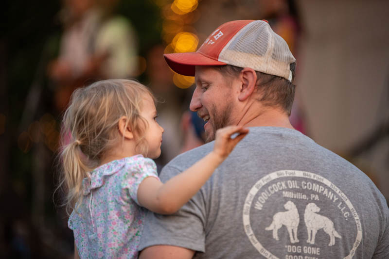 Man with son at music