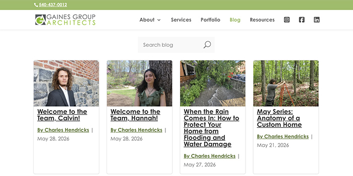 GainesGroupBlog Screen grab of Gaines Group blog page